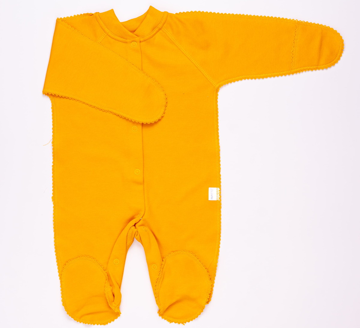 Комбинезон Папитто с з/ручками интерлок однотонный И37-523н Горчица 50