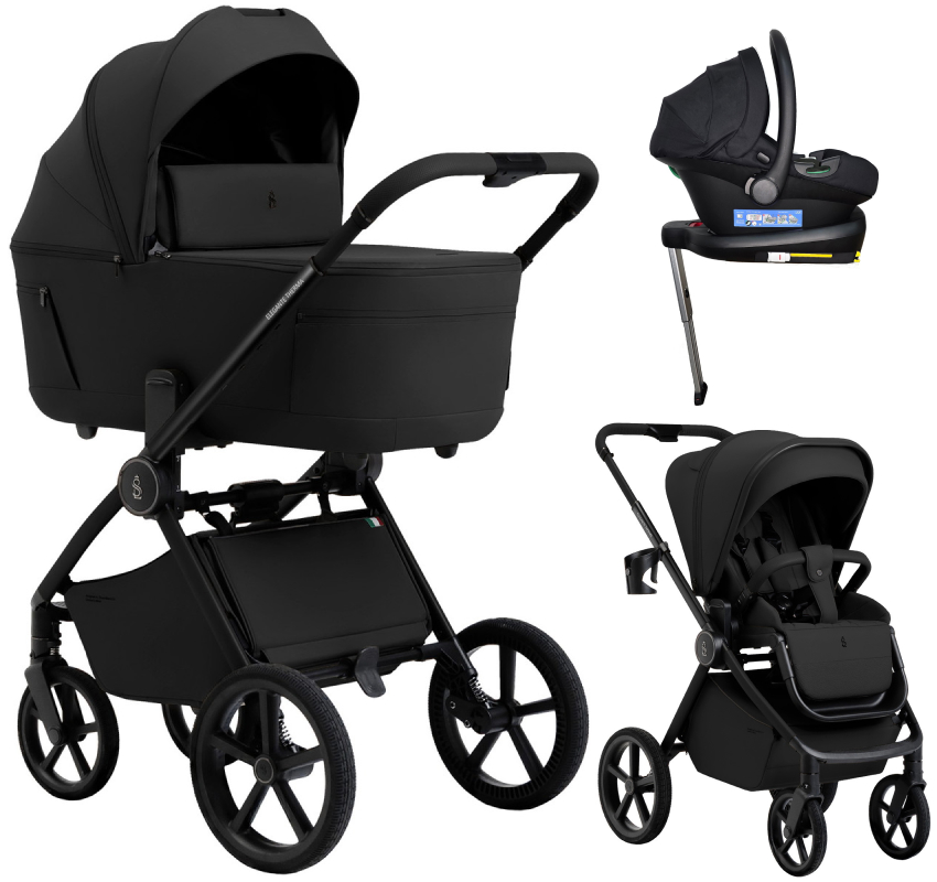 Коляска 4 в 1 Sweet Baby SBL Elegante Therma Colore + автокресло Elegante Plus с базой i-Size ISOFIX DK780 Black