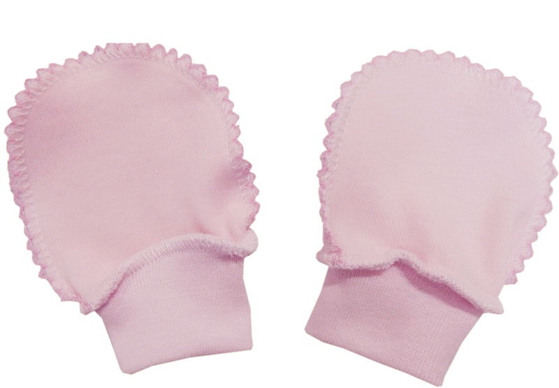 Рукавички Папитто интерлок однотонный швы наружу И37-107н розовый 56