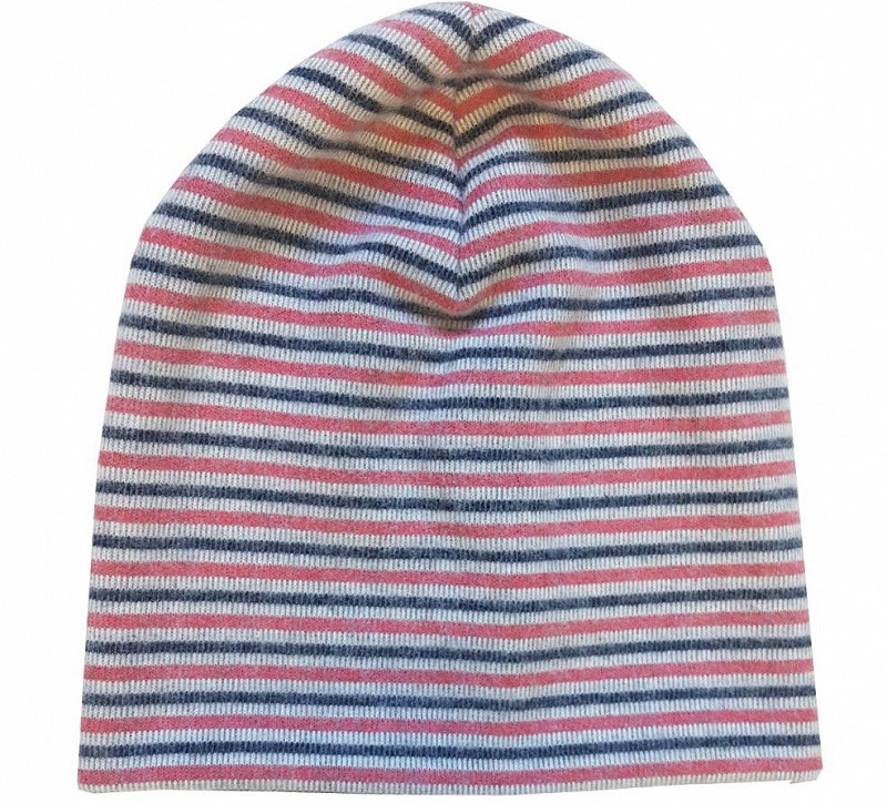 Шапочка Папитто селаник начес 49-031 серая/красная полоска 44