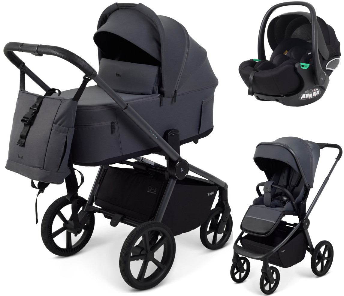 Детская коляска Rant Flex Forma 3 в 1 RA124 с автокреслом Evomax Black Graphite графит
