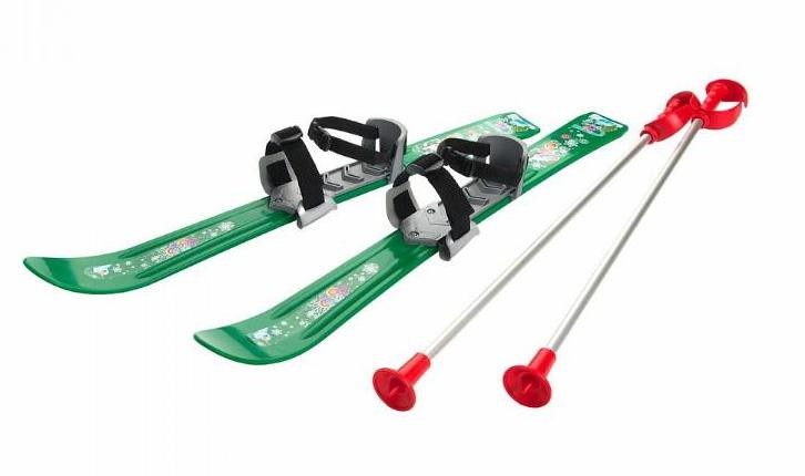 Лыжи Gismo Riders с палками и креплениями Baby Ski 70 см зеленый