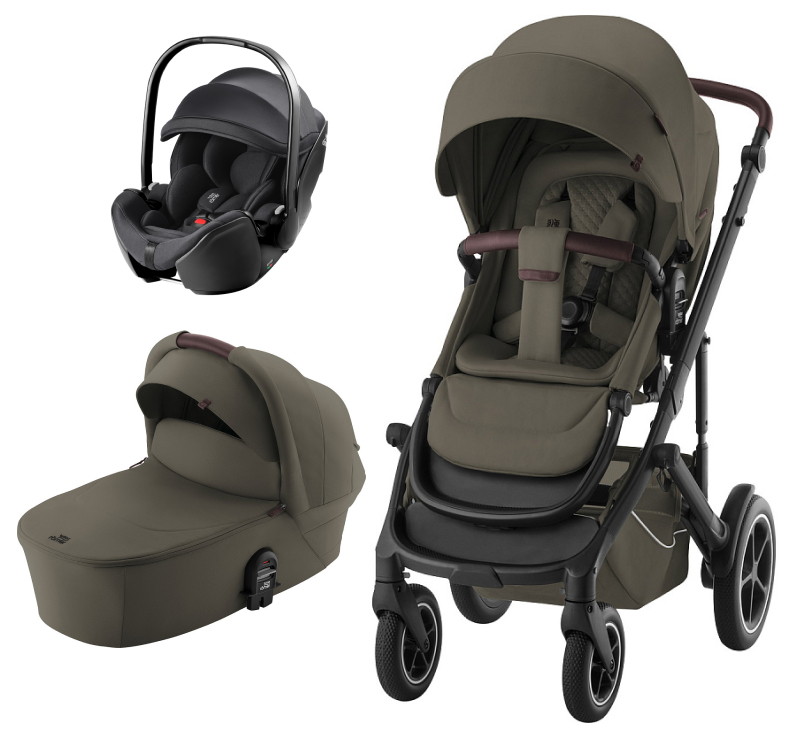 Коляска 3 в 1 Britax Roemer Smile 5Z LUX + автокресло Baby-Safe PRO Classic Deep Black Urban Olive