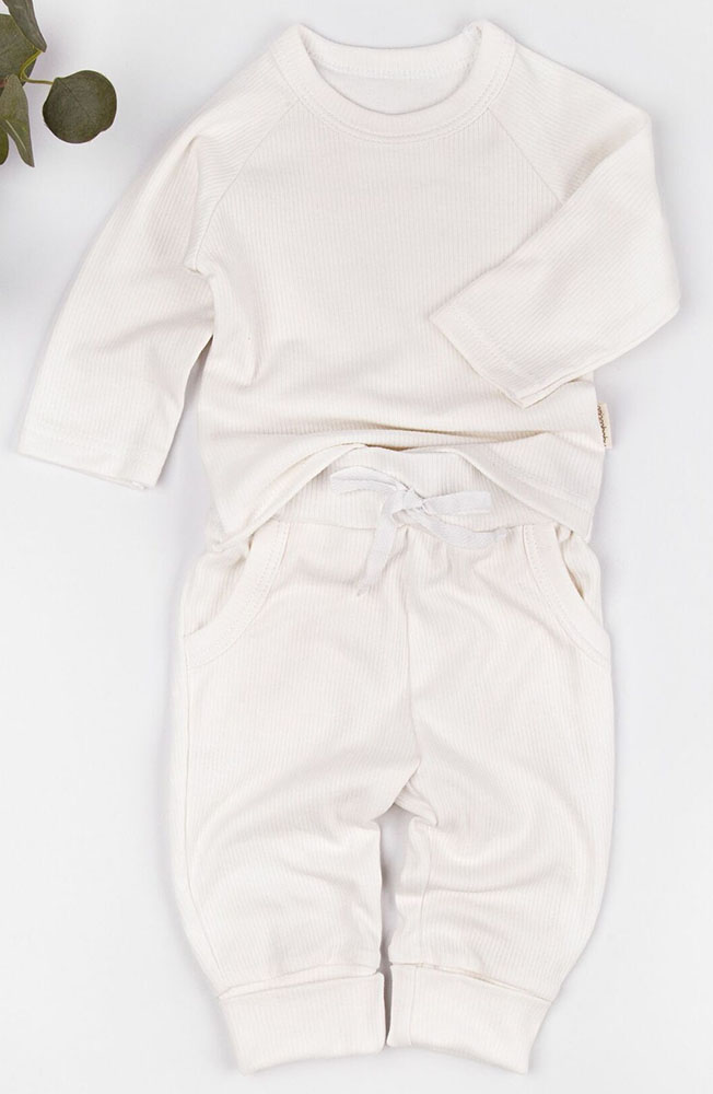 Комплект AmaroBaby Fashion кофточка и штанишки молочный 80