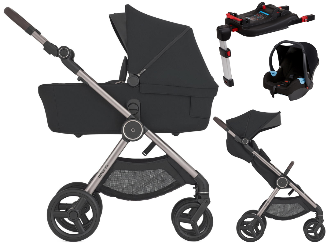 Детская коляска Anex iQ Premium NT 4 в 1 и автокресло Biuco BC100B + База Anex Karwala ISOFix iQ-25 Starless