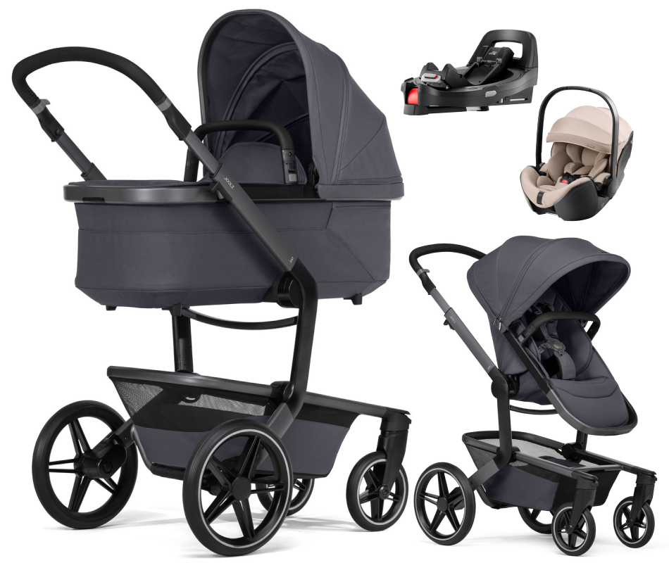 Детская коляска 4 в 1 Joolz Day 5 и автокресло Britax Roemer Baby-Safe Pro Style Teak без адаптеров и база Vario Base 5Z Stone Grey
