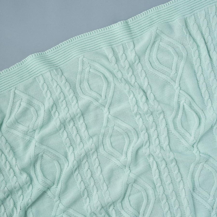 Плед Little Star Косы и Ромб 120х90 см 0466 мятный