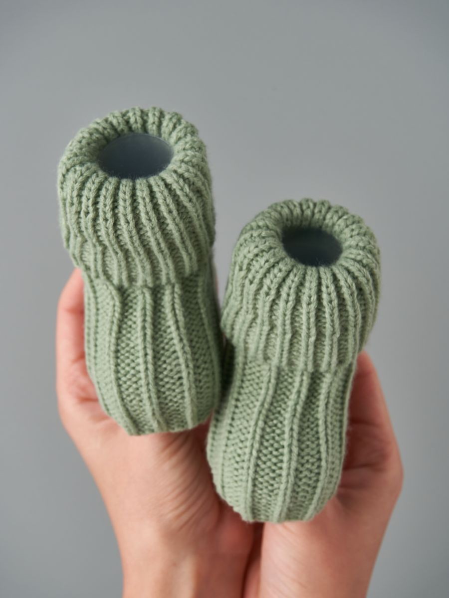 Носочки вязаные Little Star Лапша 5102 (нк) серо-зеленый, 8 см 1