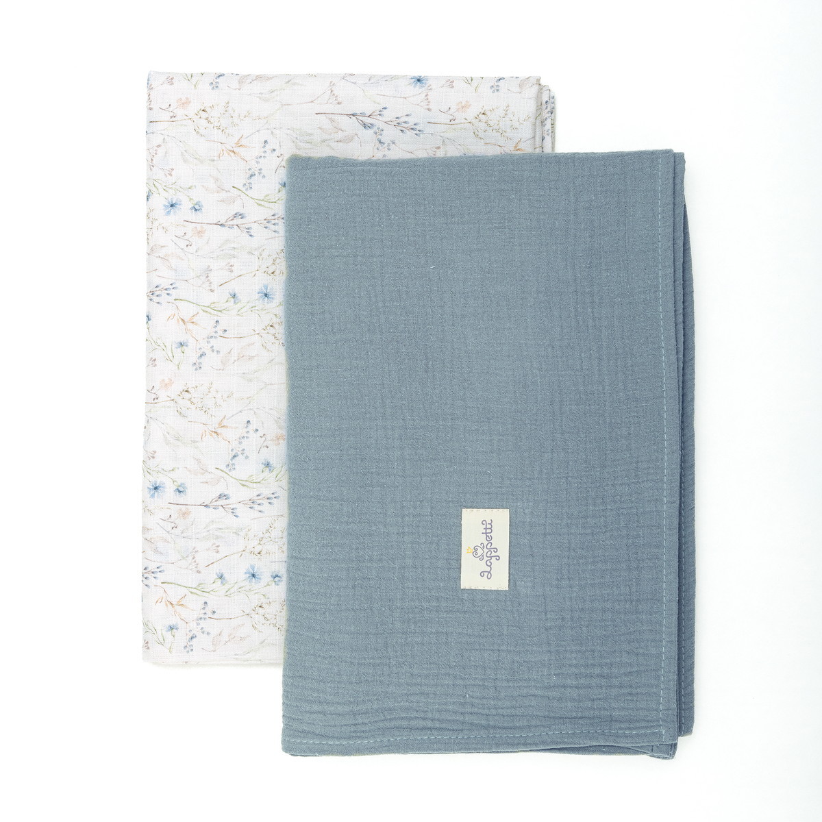 Набор пеленок Lappetti Гарден из муслина 2 шт. ЧЗ НП06/1 джинс