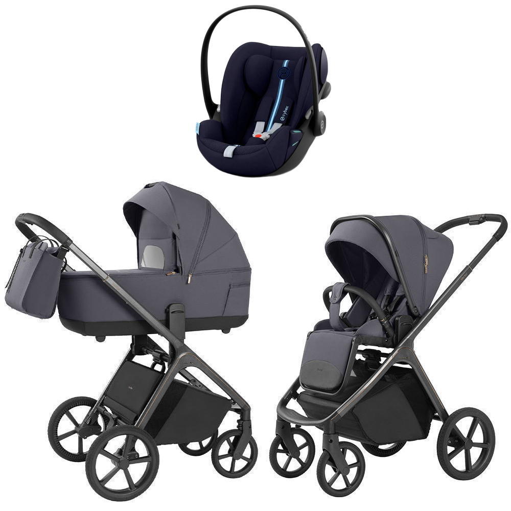 Коляска Carrello Vector 2025 CRL-6551 и автокресло Cybex Cloud G i-Size Ocean Blue Plus 3 в 1 Ultimate Grey