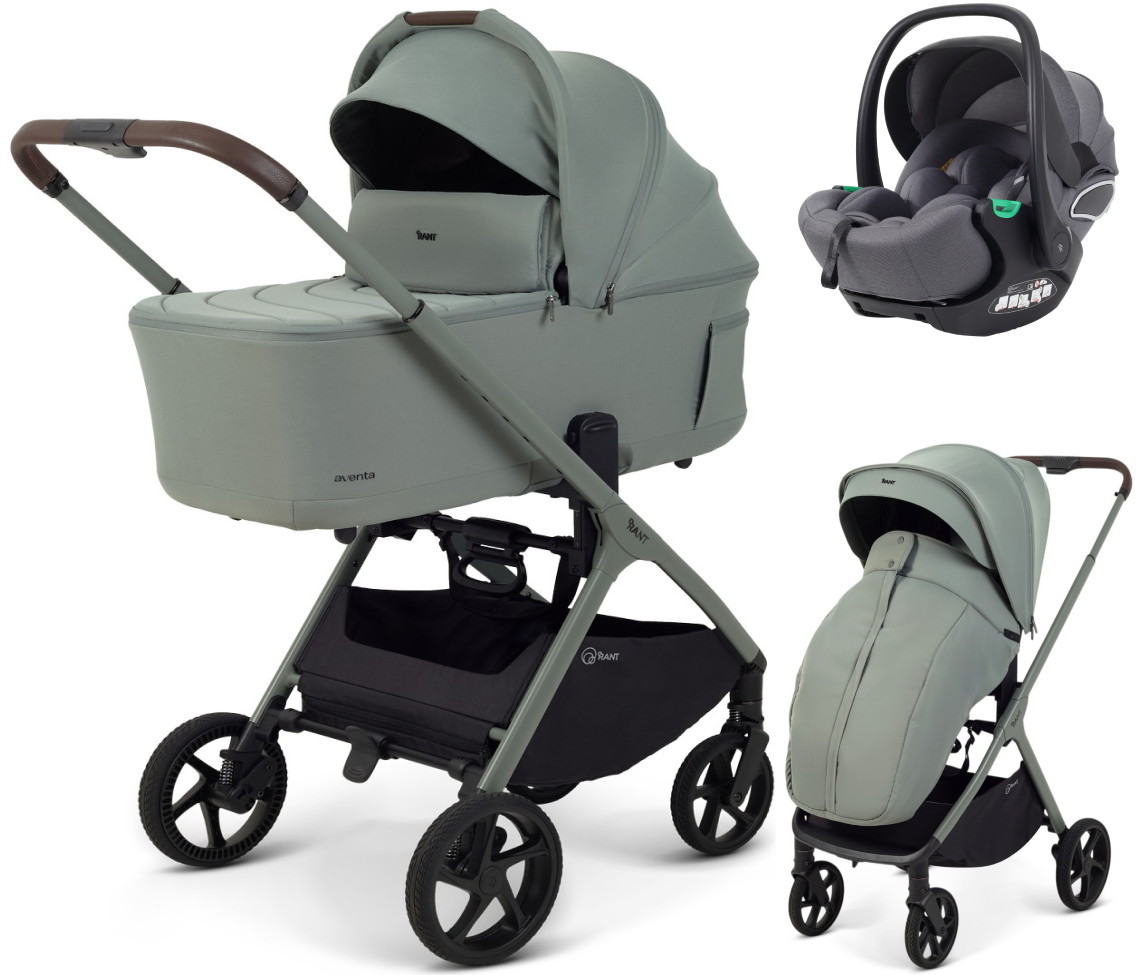 Детская коляска Rant Aventa 3 в 1 с автокреслом Evomax Grey Olive