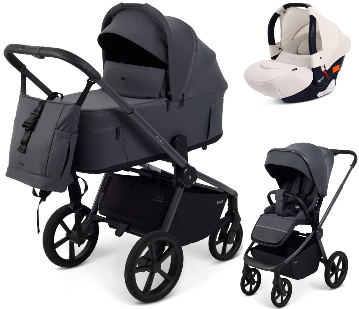 Детская коляска Rant Flex Forma 3 в 1 RA124 с автокреслом Cruise Beige Graphite графит