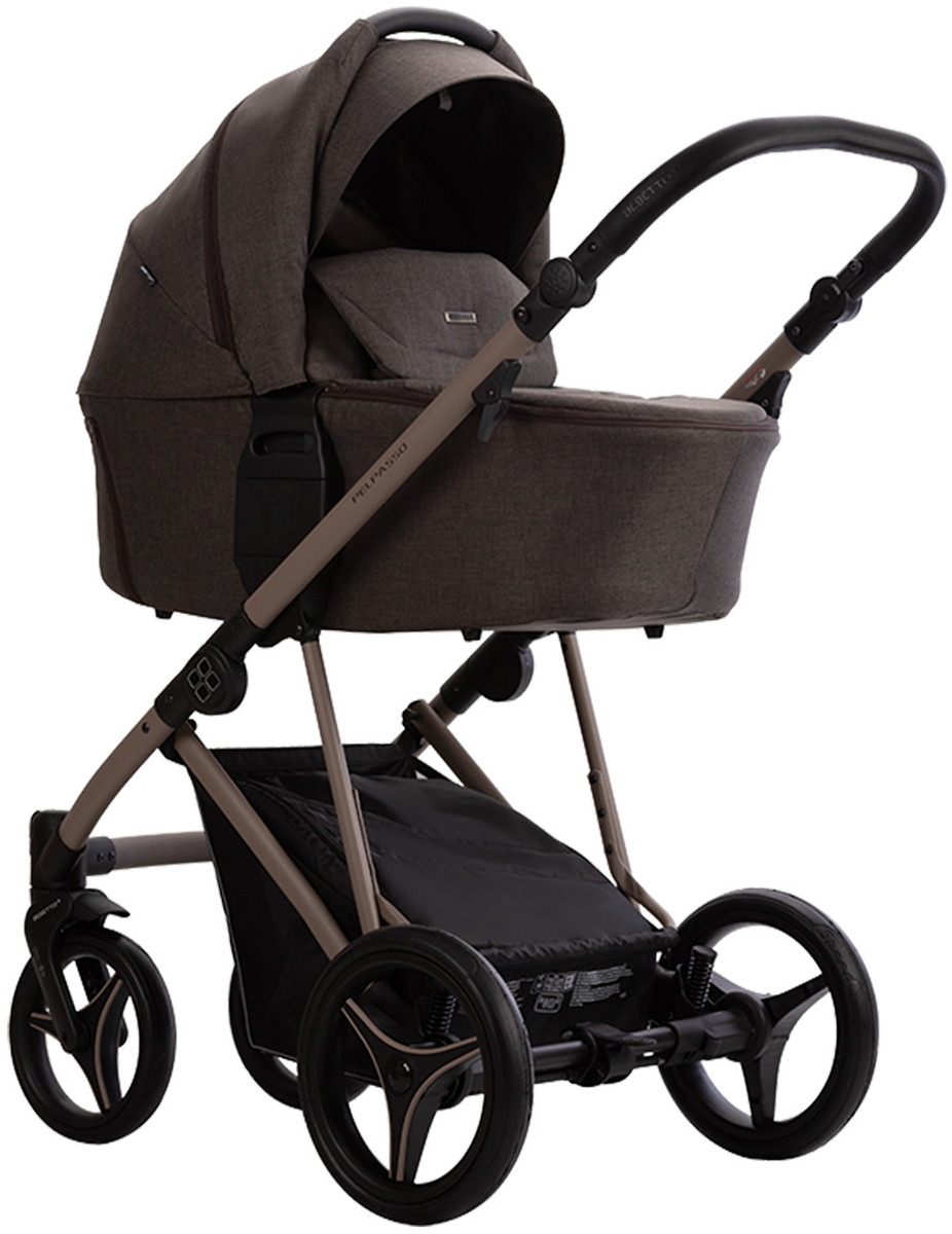 Детская коляска Bebetto Pelpasso 2 в 1 03 Kaszmir т.серый, бежевая рама