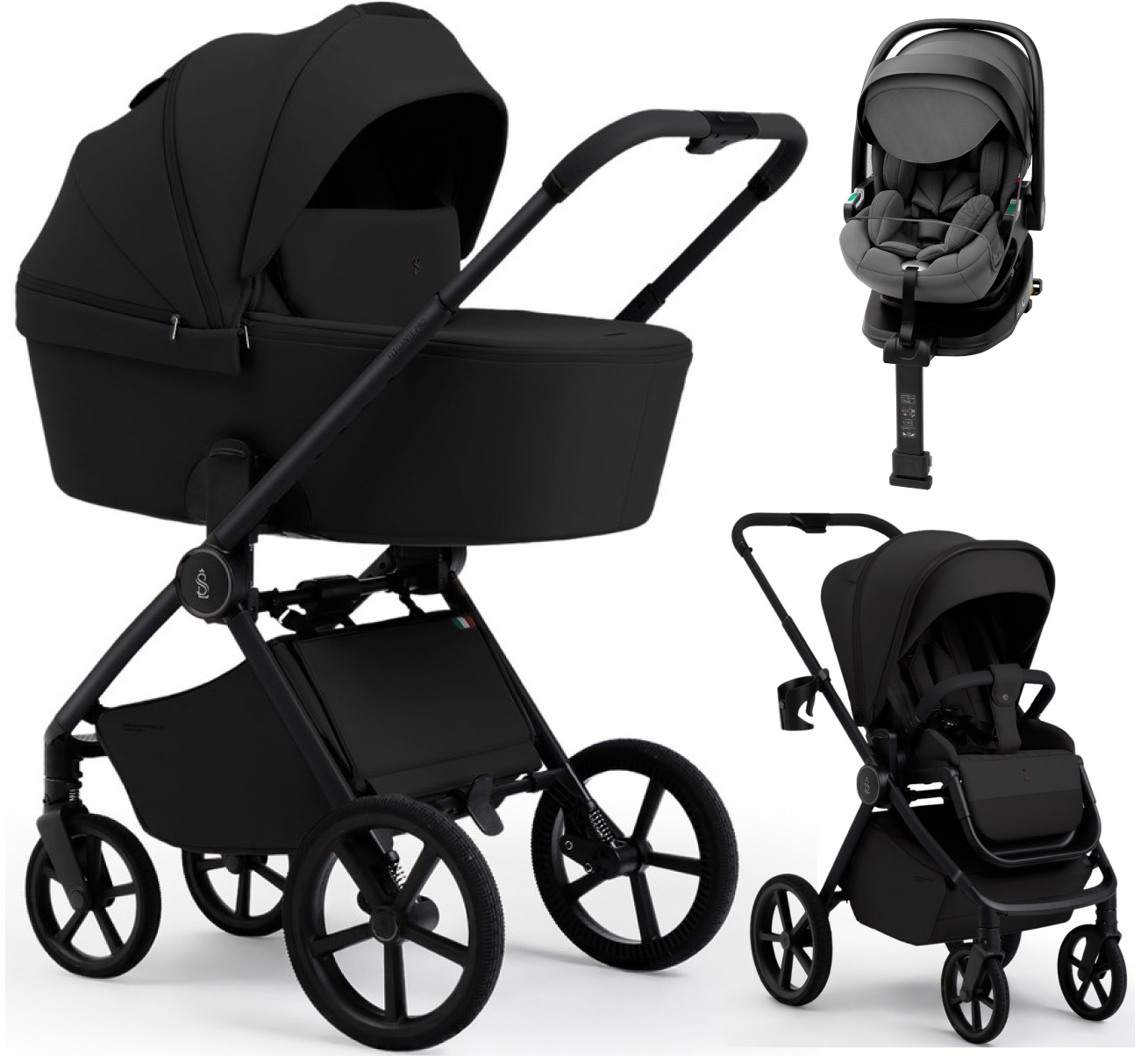 Коляска 4 в 1 Sweet Baby SBL Elegante Pro + автокресло Premier Plus Grey Black
