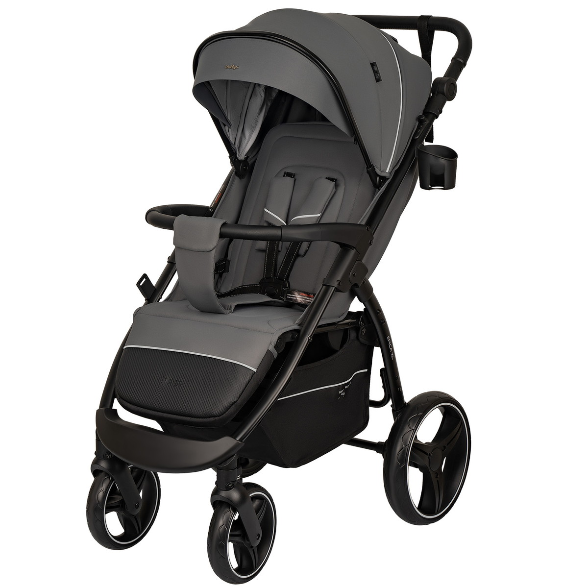 Детская прогулочная коляска Indigo Epica XL 2025 темно-серый