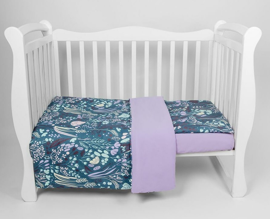Комплект в кроватку AmaroBaby Baby Boom 3 предмета Flower dreams, фиолетовый