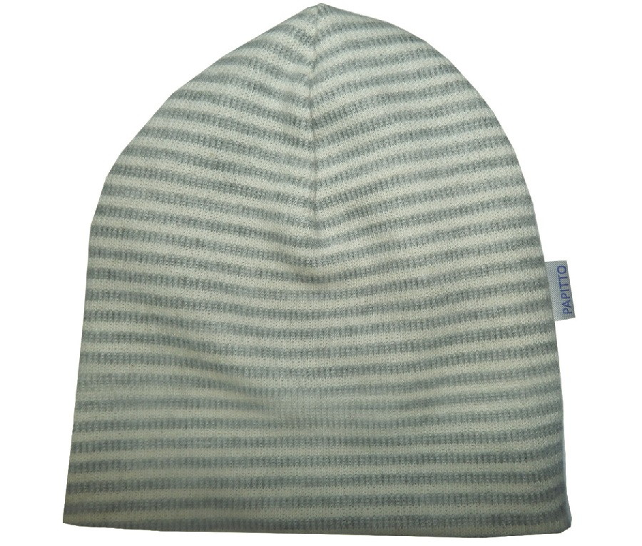 Шапочка Папитто селаник начес 49-031 серая полоска 44