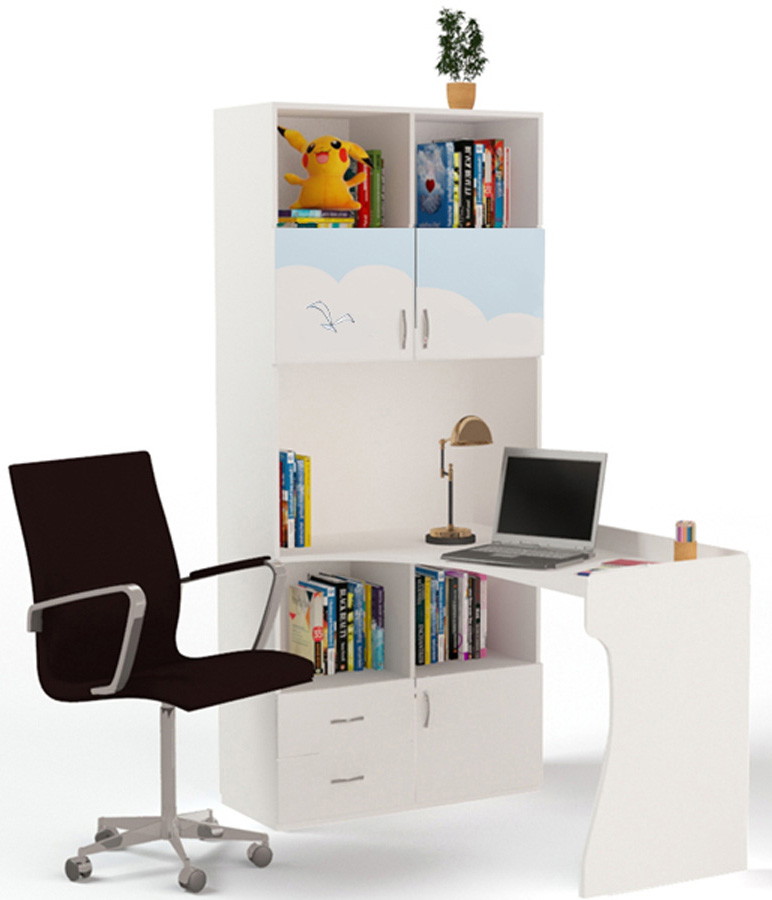 Детский стол-стеллаж ABC-King Ocean левый