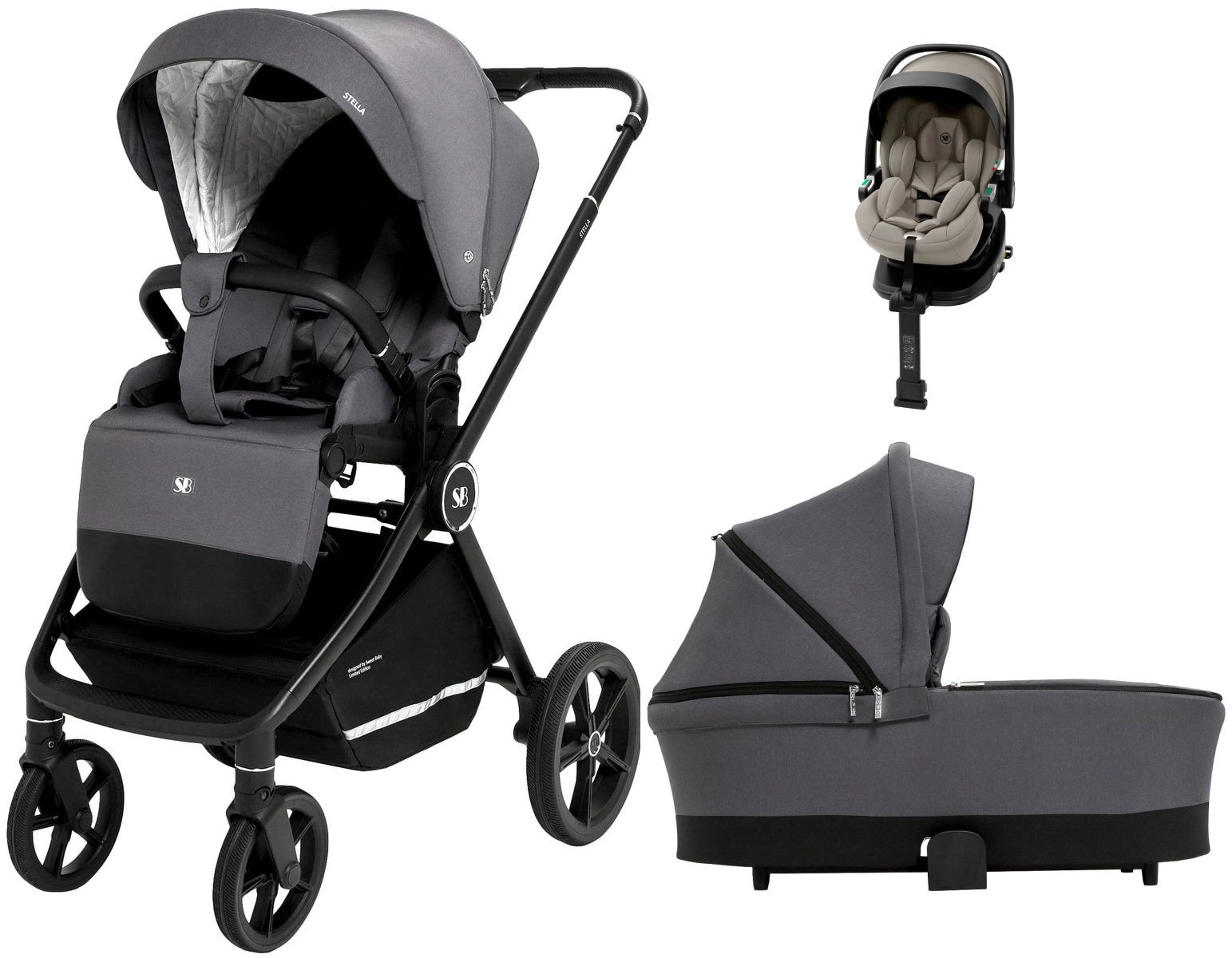 Коляска 3 в 1 Sweet Baby Stella + автокресло Premier Plus Begie Dark Grey