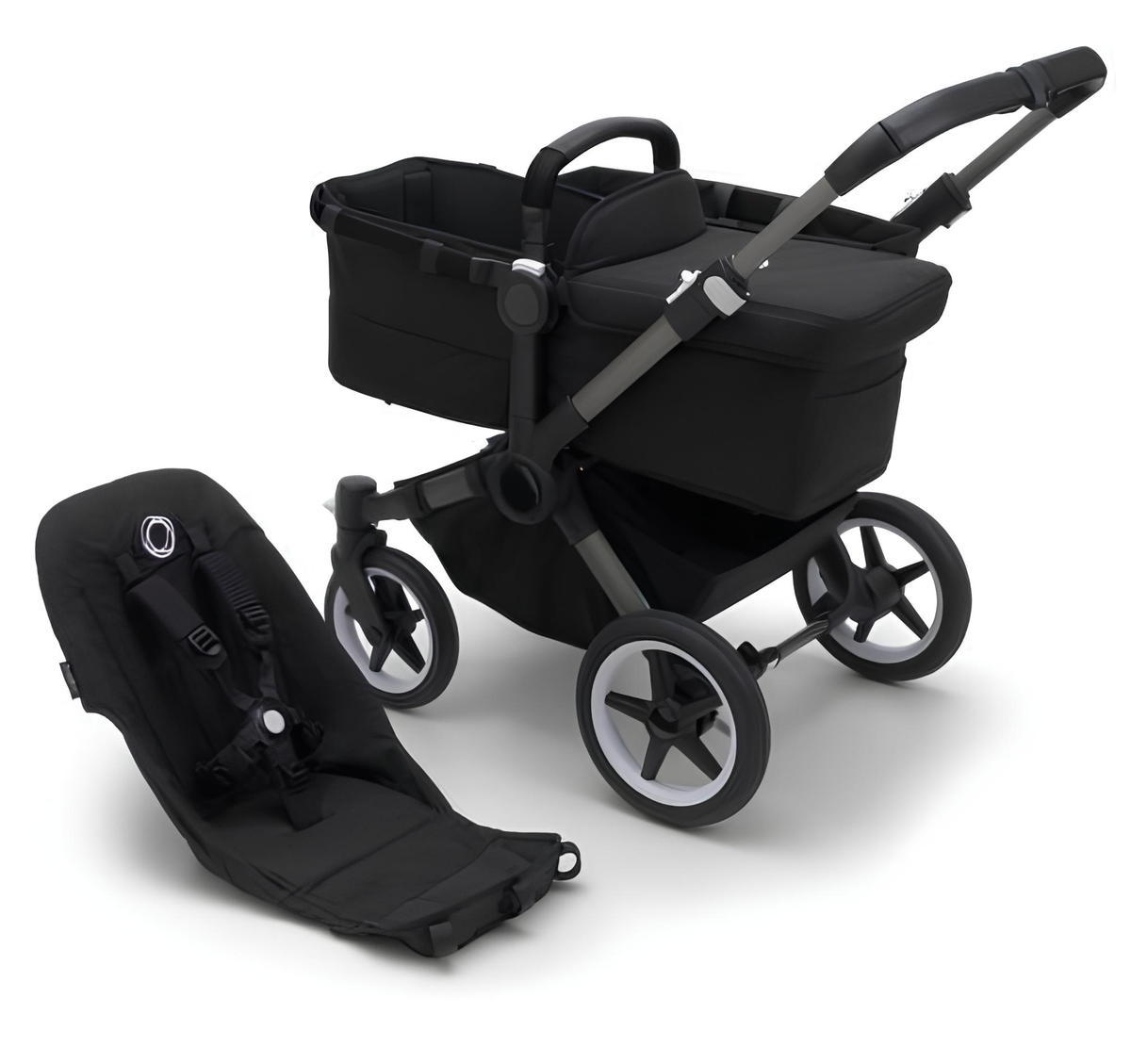 Коляска Bugaboo Donkey 5 base без капюшона 2 в 1 Graphite/Midnight Black