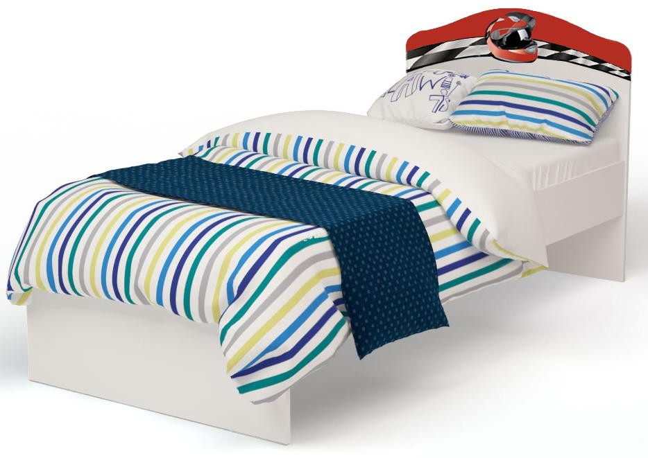 Детская подростковая кровать ABC-King La-Man с рисунком без ящика 160х90 см LM-1002-160-K красный