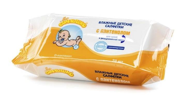 Салфетки влажные Мое Солнышко с пантенолом 70 шт