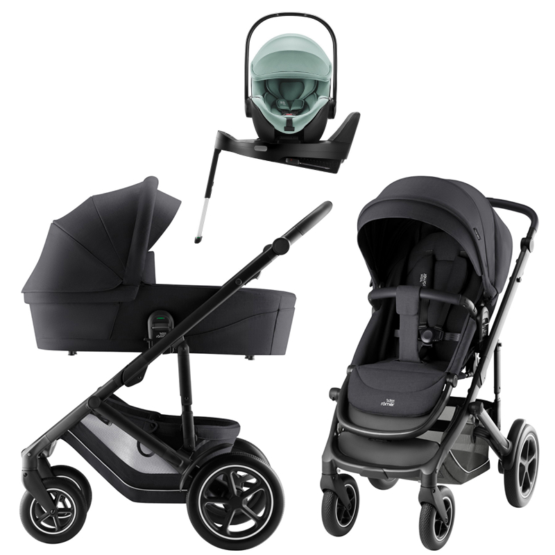 Коляска 3 в 1 Britax Roemer Smile 5Z Style и автокресло Baby-Safe Pro Jade Green + Vario Base 5Z Carbon Black