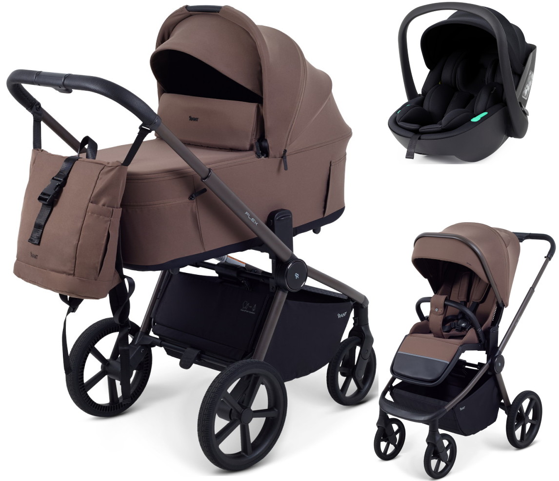 Детская коляска Rant Flex Forma 3 в 1 RA124 с автокреслом Miro Black Beige Бежевый