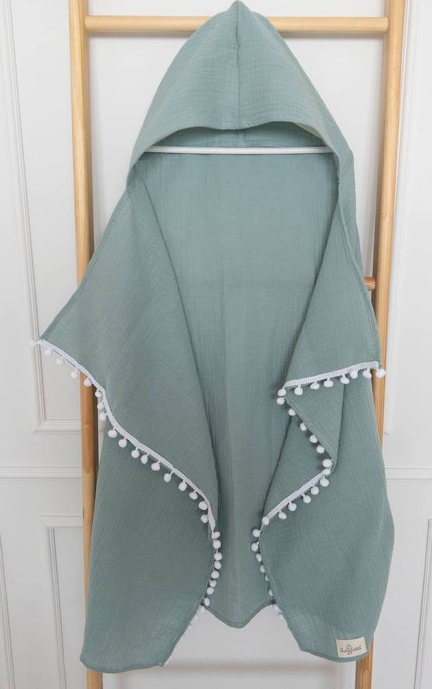 Пеленка Lappetti муслиновая с капюшоном ЧЗ П29/6 бирюзовый