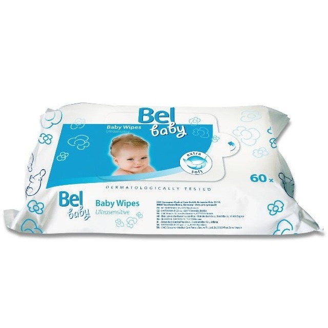 Влажные салфетки Hartmann Bel Baby wipes для чувствительной кожи 60 шт.