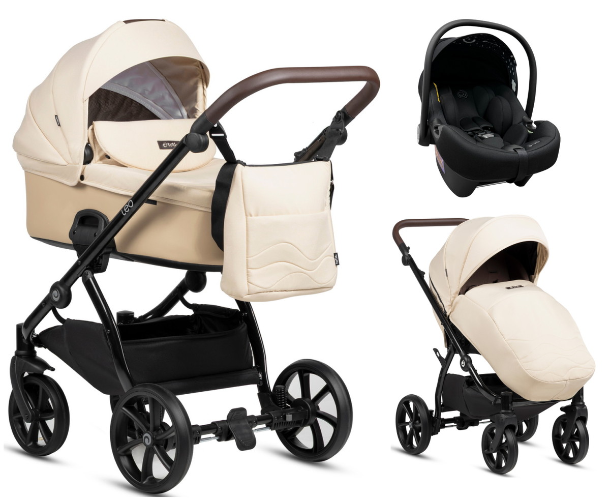 Детская коляска Tutis Leo Plus 3 в 1 с автокреслом Elo Lux EduSky Black 1222228 Caramel