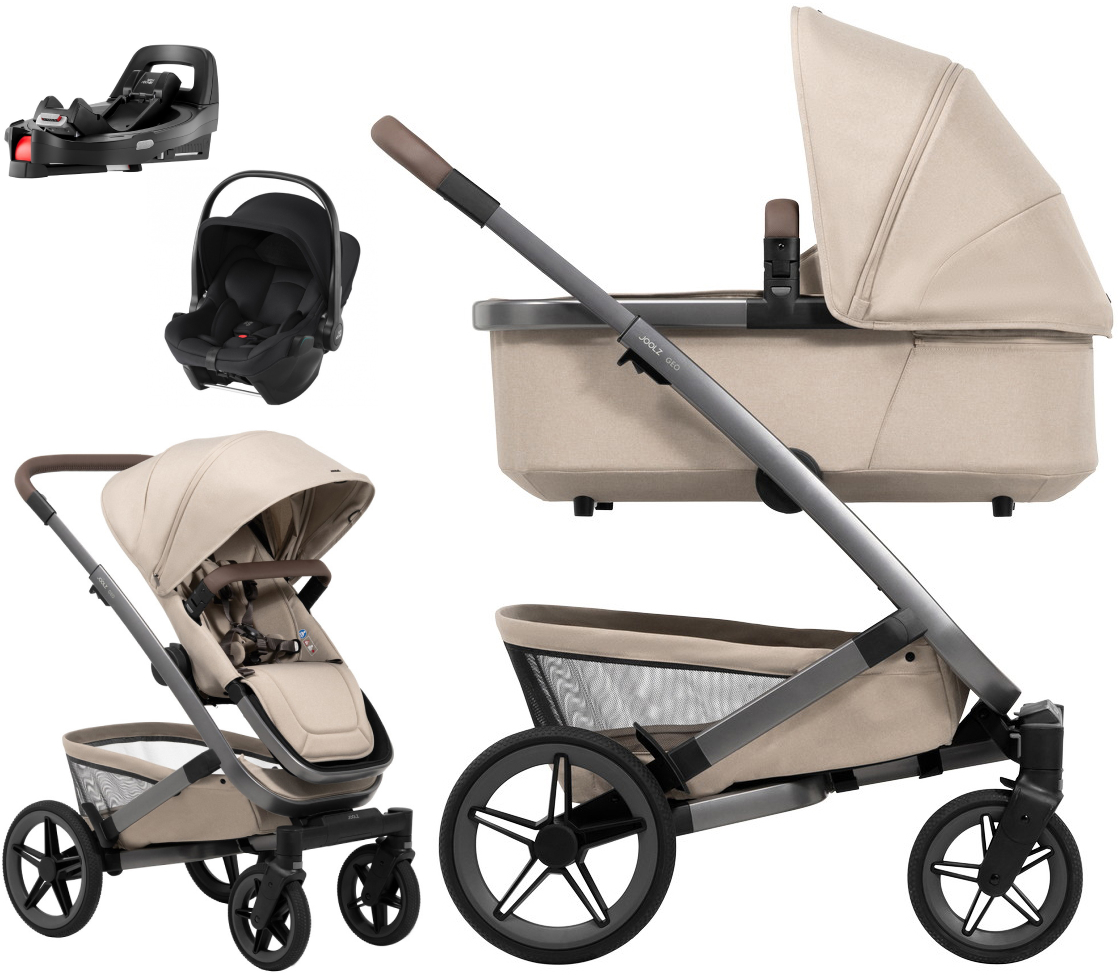 Детская коляска 4 в 1 Joolz Geo5 и автокресло Baby-Safe Core Space Black и база Vario Base 5Z Sandy Taupe