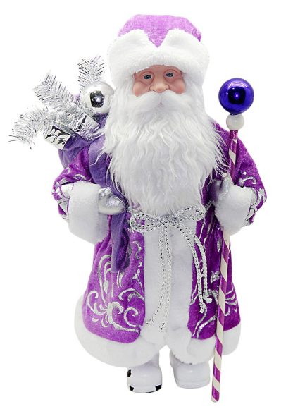 Кукла Новогодняя сказка Дед Мороз под елку 43 см 972434 фиолет.