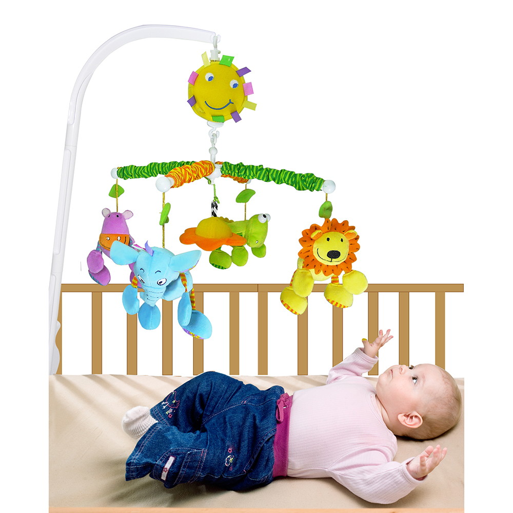 Музыкальный мобиль Biba Toys Мои друзья из джуглей JF357