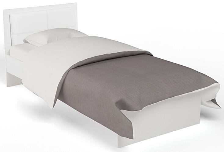 Детская подростковая кровать ABC-King Extreme с белой кожей без ящика 160х90 см