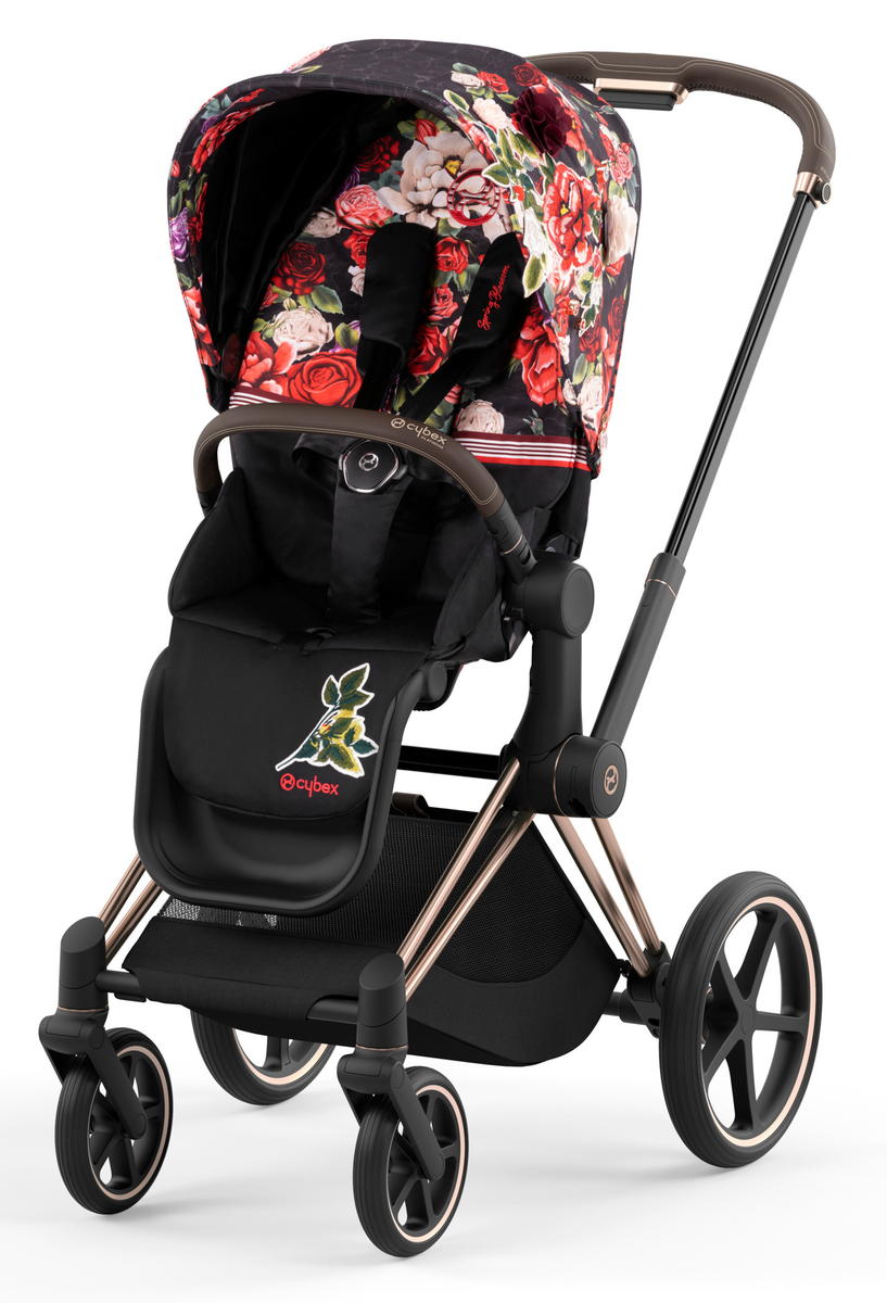 Прогулочная коляска Cybex Priam IV Rosegold Spring Blossom Dark