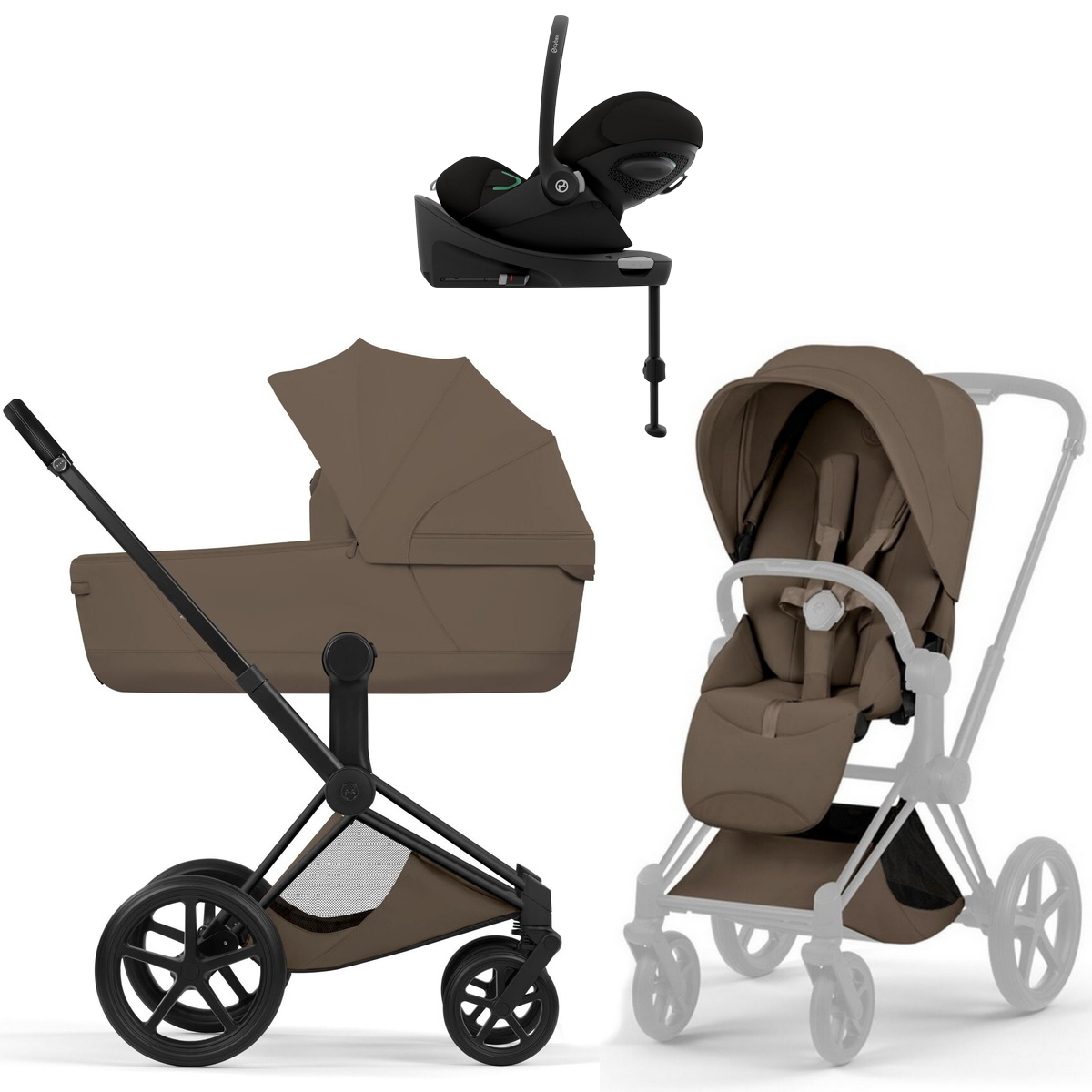 Коляска Cybex Priam V Matt Black Style Cloud G3 Magic Black Base G3 4 в 1 Coconut Brown