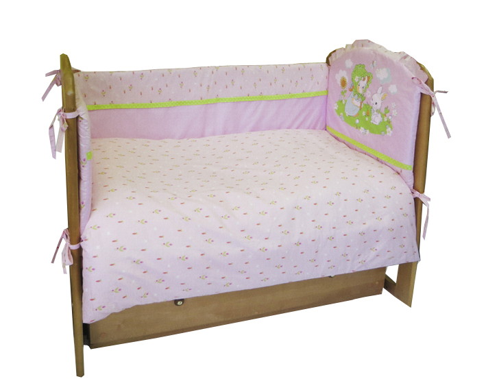 Комплект в кроватку Soni Kids Мой Садик 6 предметов розовый