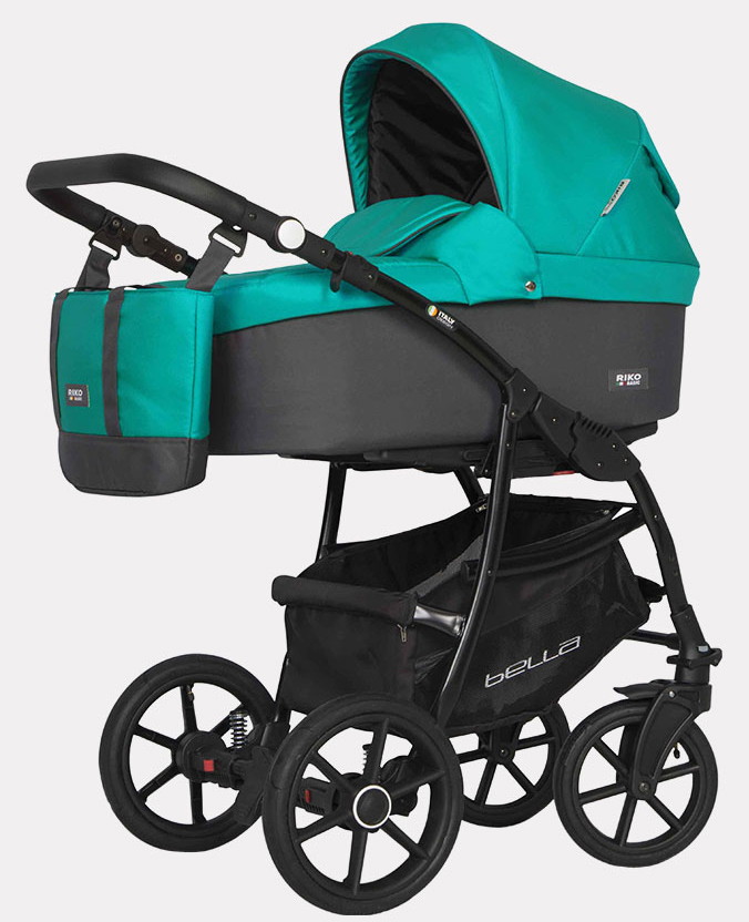 Детская коляска Riko Basic Bella 2 в 1 03 серый-малахит