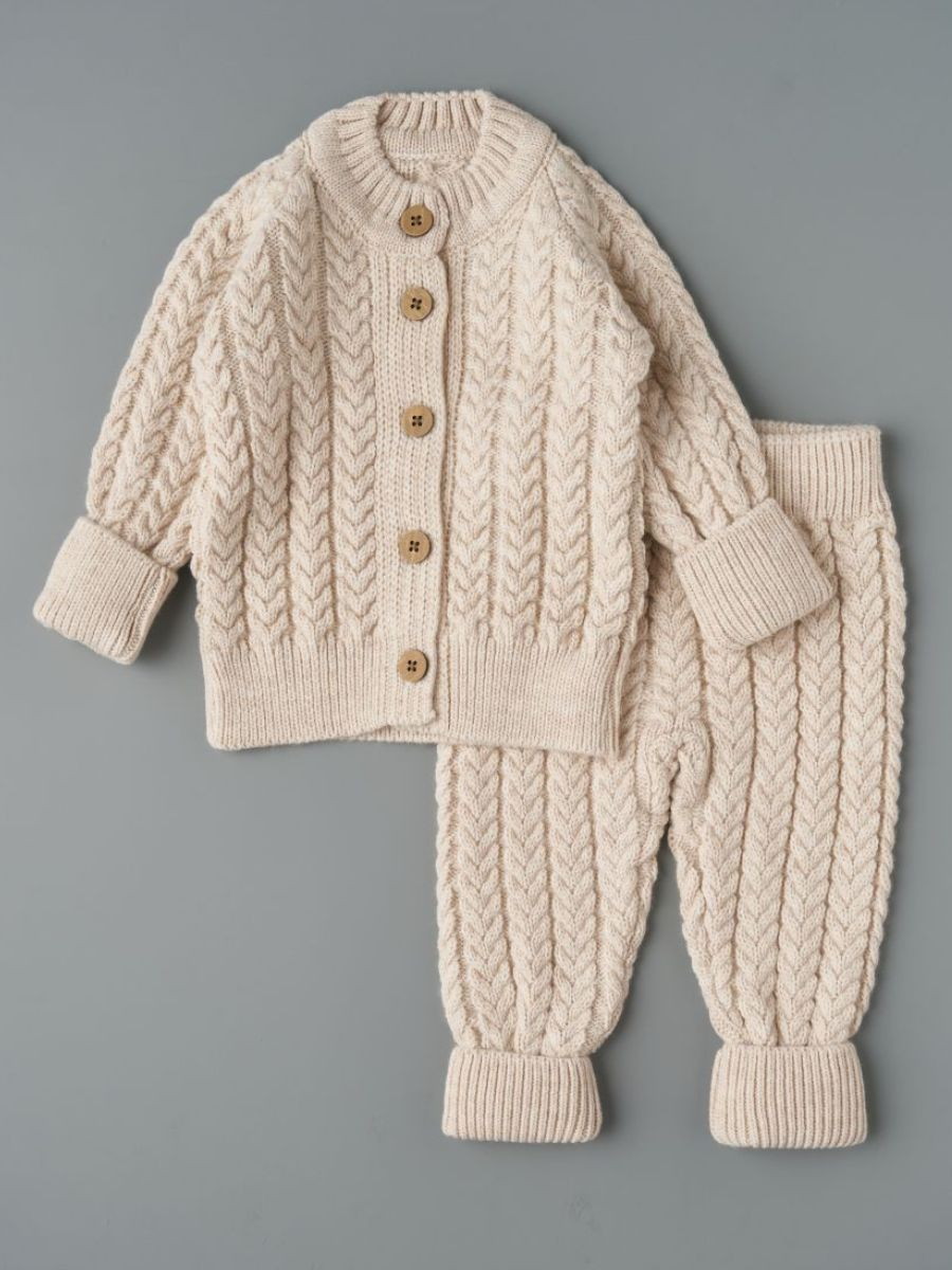 Костюм Little Star Косы кофточка и штаны 80024 слоновая кость 62