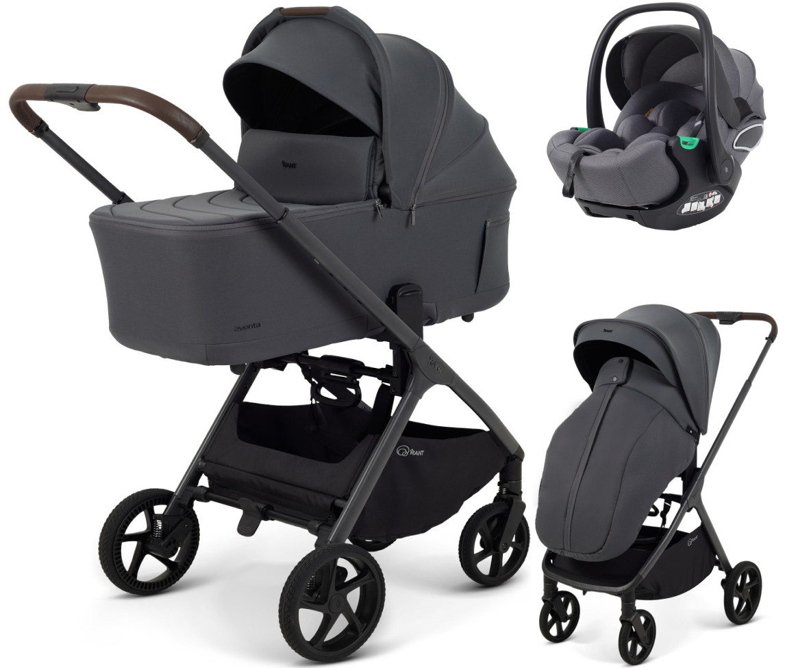 Детская коляска Rant Aventa 3 в 1 с автокреслом Evomax Grey Graphite