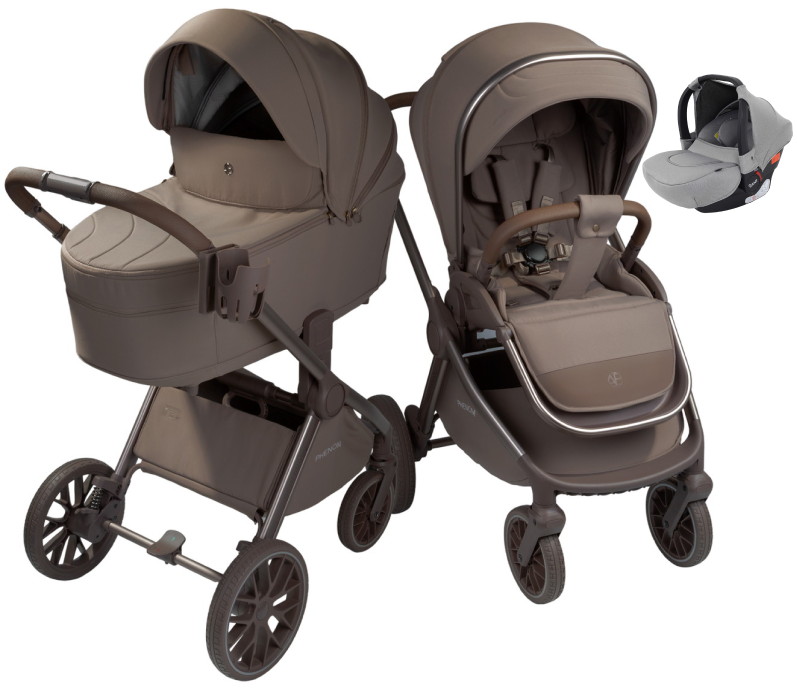 Детская коляска AmaroBaby Phenom 3 в 1 с автокреслом Rant Cruise Grey бежевый