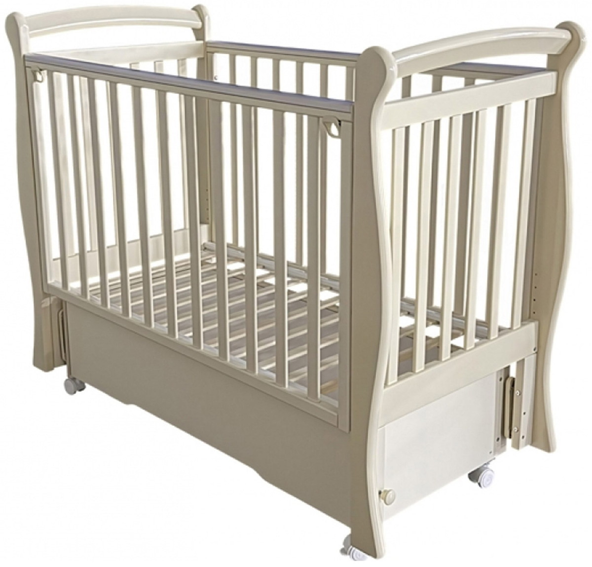 Детская кроватка Антел Эмили 1 (маятник универсальный,колесо) слоновая кость