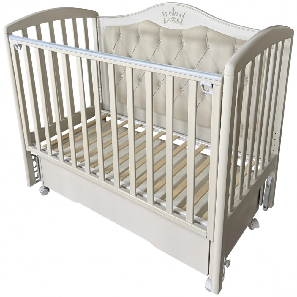 Детская кроватка Кедр Люси 4 (маятник универсальный,колесо) кашемир