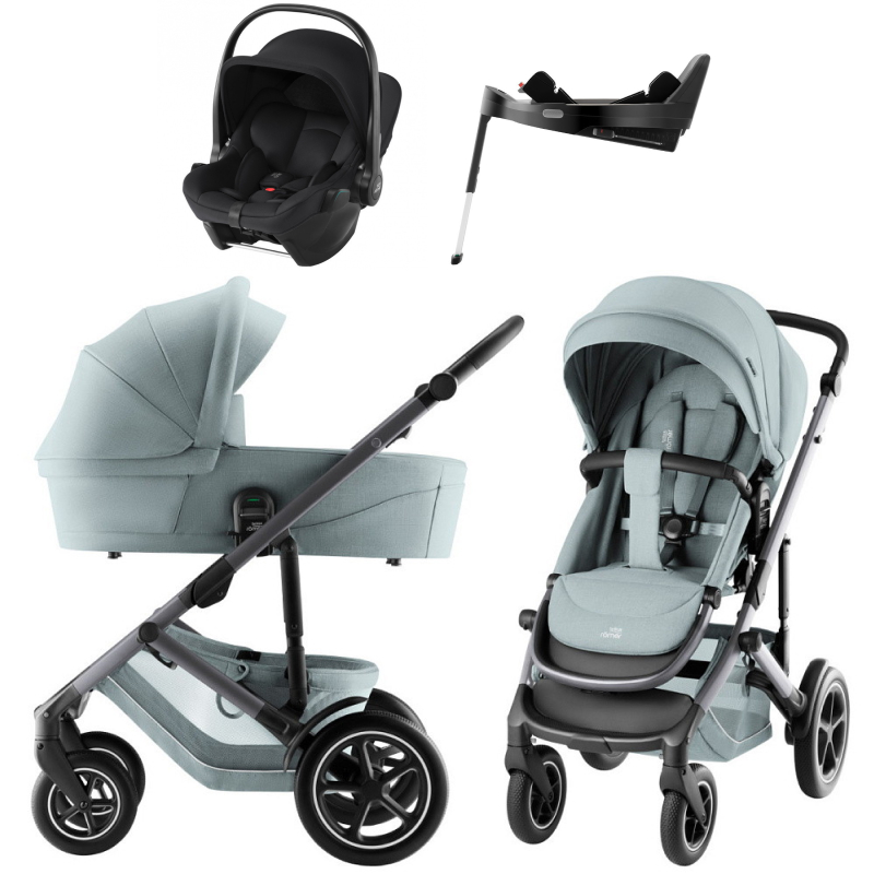 Коляска 4 в 1 Britax Roemer Smile 5Z Style и автокресло Baby-Safe Core Space Black + Vario Base 5Z Harbor Blue