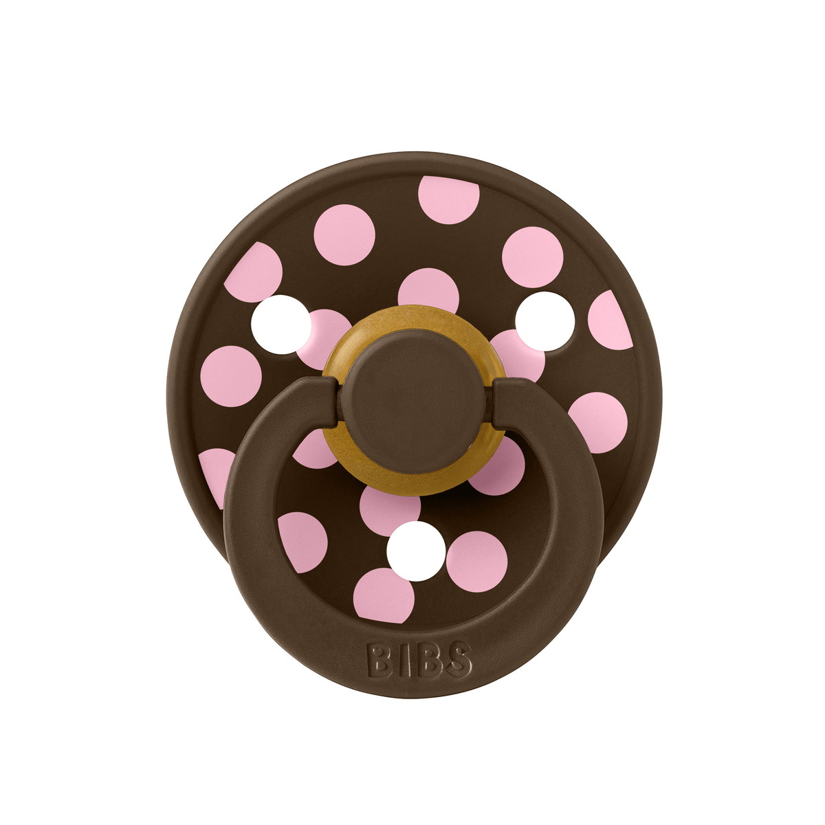 Пустышка латексная Bibs Studio Colour - Polka, 0+ мес. 10034215 Mocha/Baby Pink