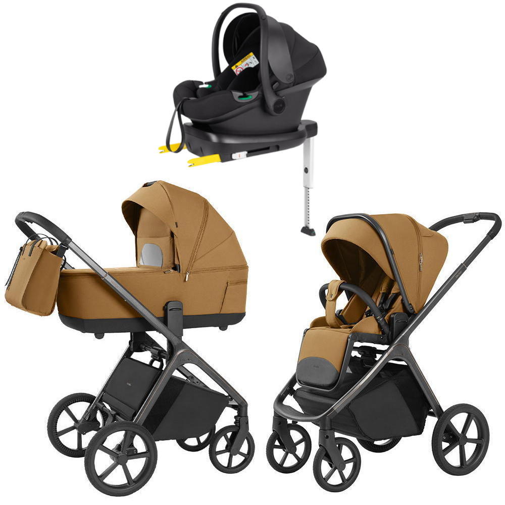 Коляска Carrello Vector 2025 CRL-6551 Nova Black Line с базой Isofix 3 в 1 Golden Beige