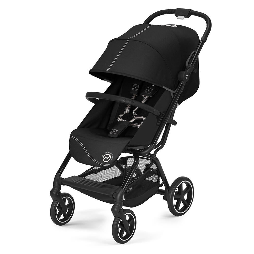 Прогулочная коляска Cybex Eezy S Plus 2 BLK Moon Black с дождевиком и бампером