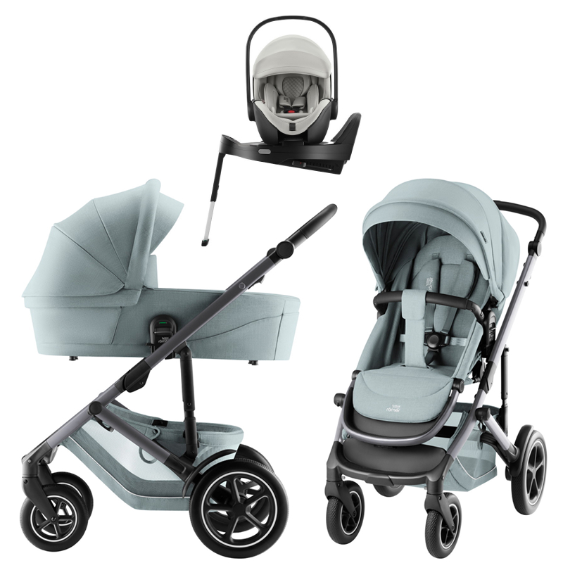 Коляска 3 в 1 Britax Roemer Smile 5Z Style и автокресло Baby-Safe PRO LUX Linen Grey + Vario Base 5Z Harbor Blue