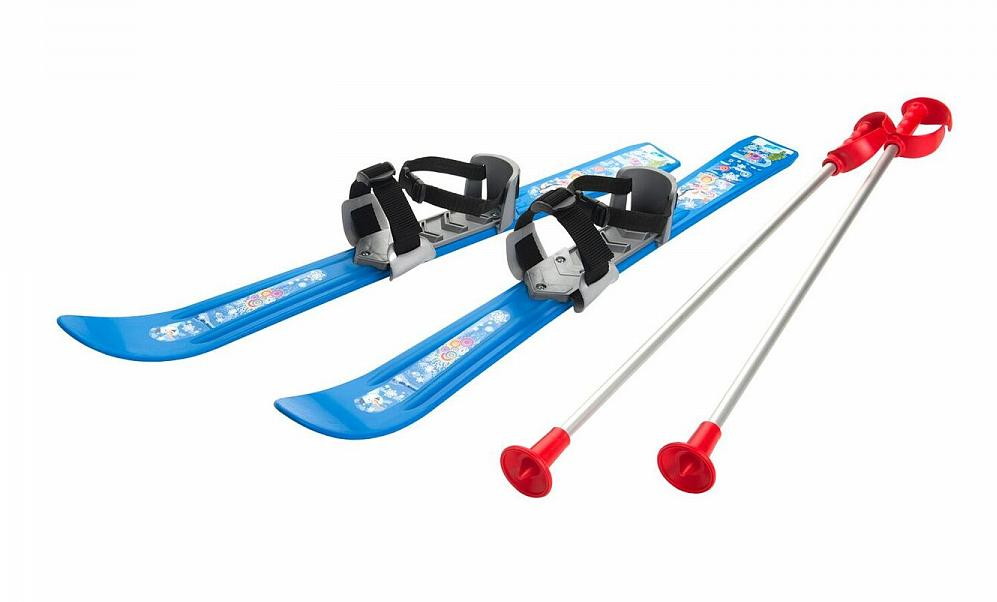 Лыжи Gismo Riders с палками и креплениями Baby Ski 70 см синий